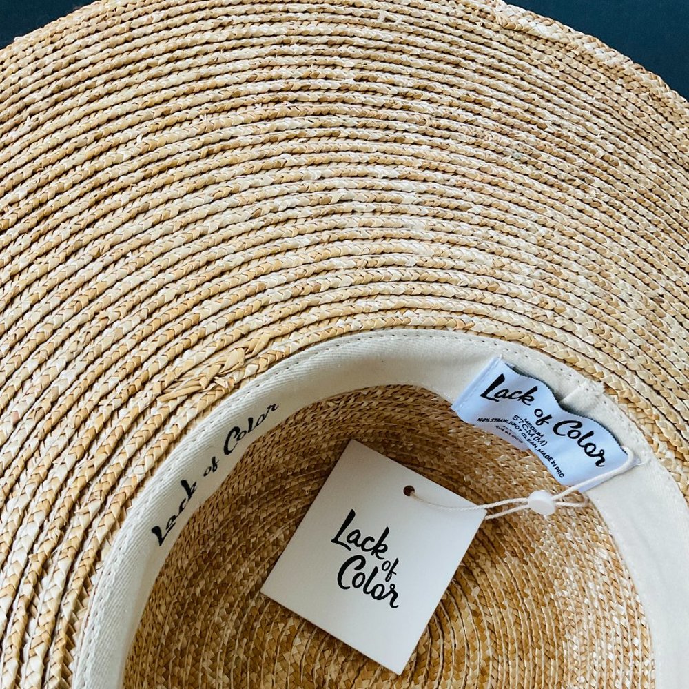 LACK OF COLOR Women's Ultra-Wide-Brimmed "Spencer Boater" Straw Hat NWT Size M - Picture 6 of 10